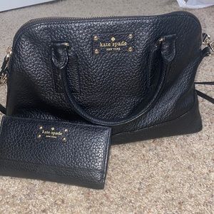 Kate Spade black purse and wallet set